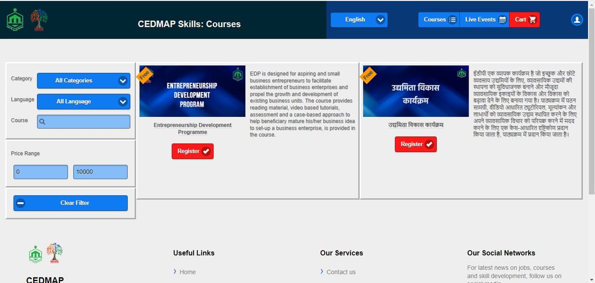 CEDMAP Skills entrepreneurship learning platform